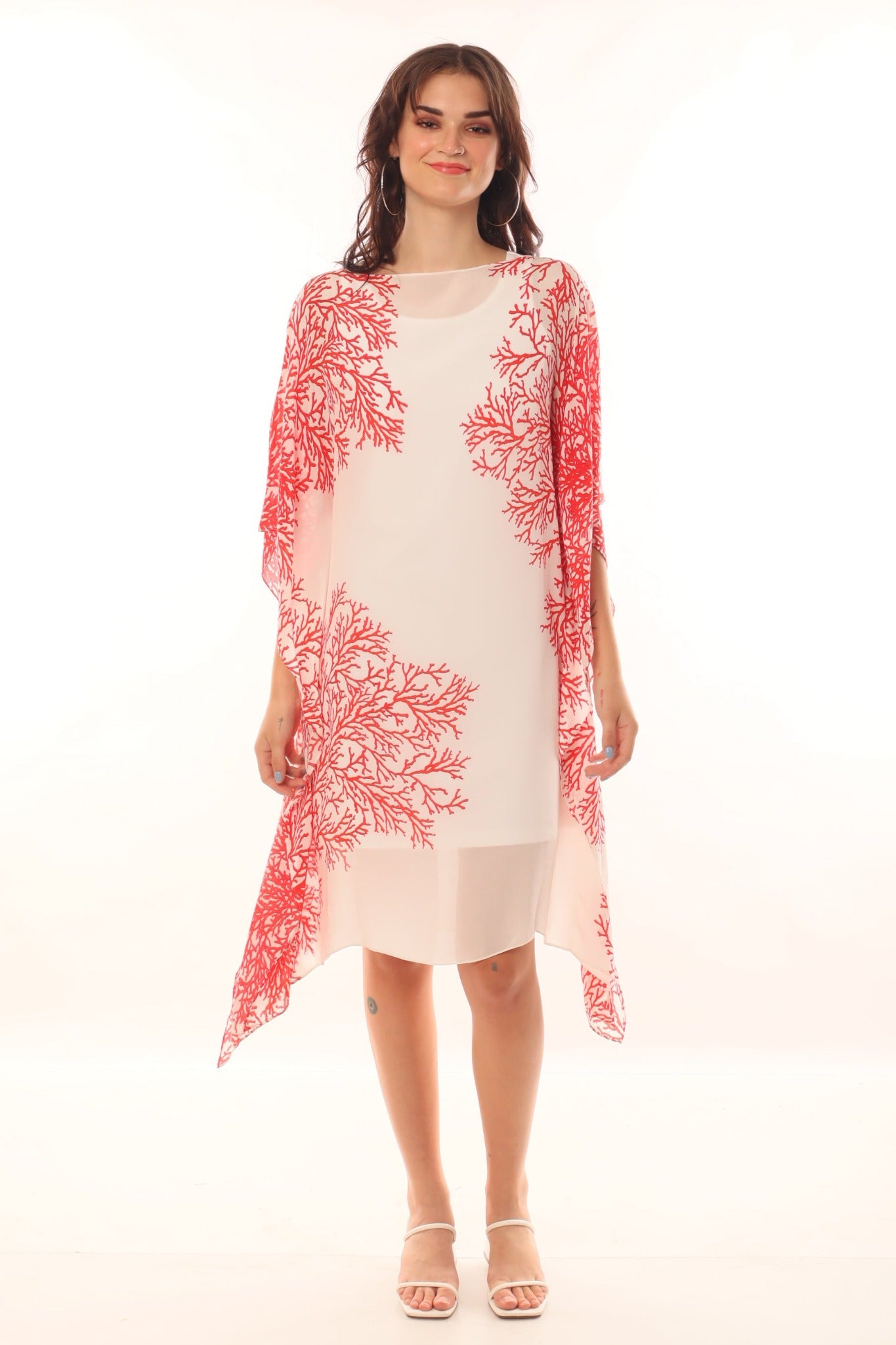 Sea Tree Red  & White Kaftan - CHANGE!