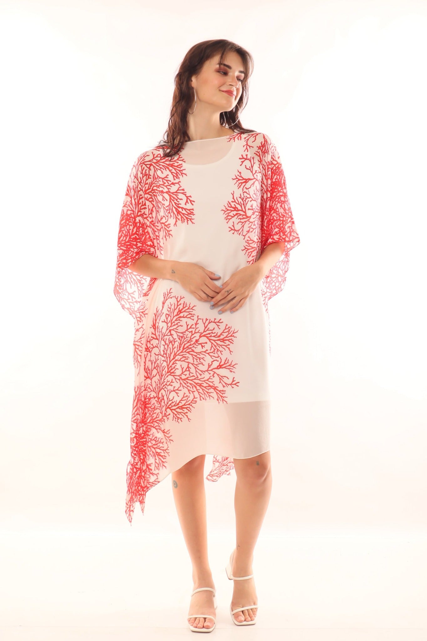 Sea Tree Red  & White Kaftan - CHANGE!