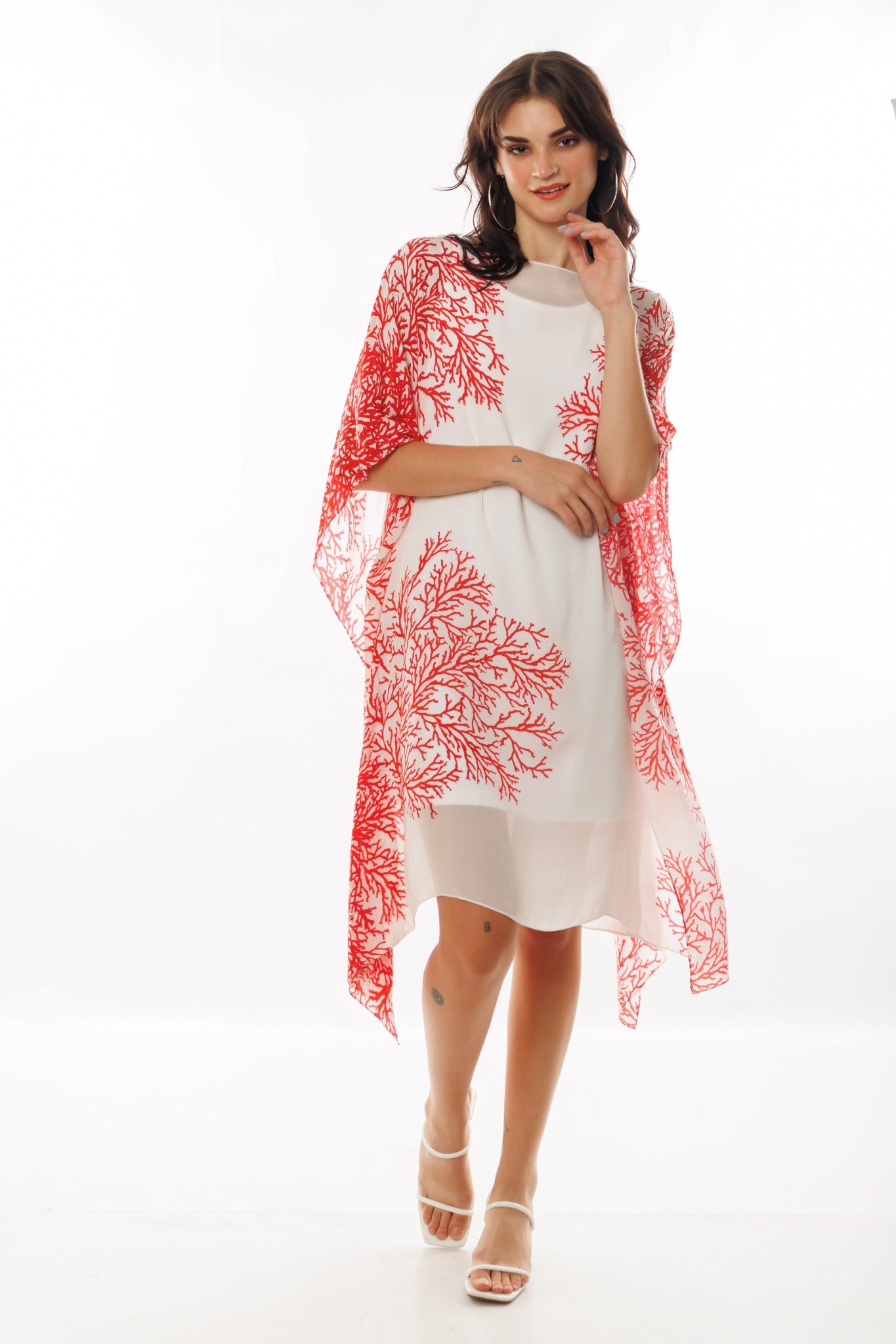 Sea Tree Red  & White Kaftan - CHANGE!