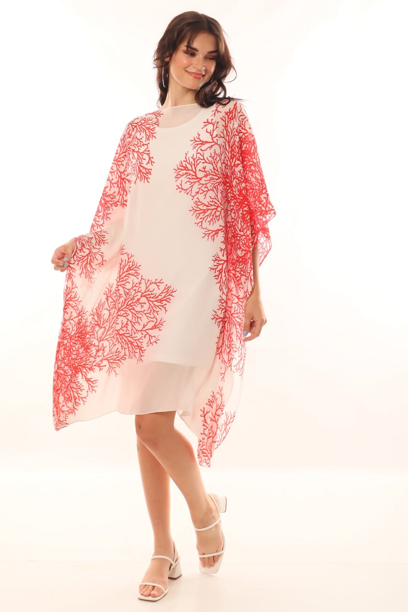 Sea Tree Red  & White Kaftan - CHANGE!