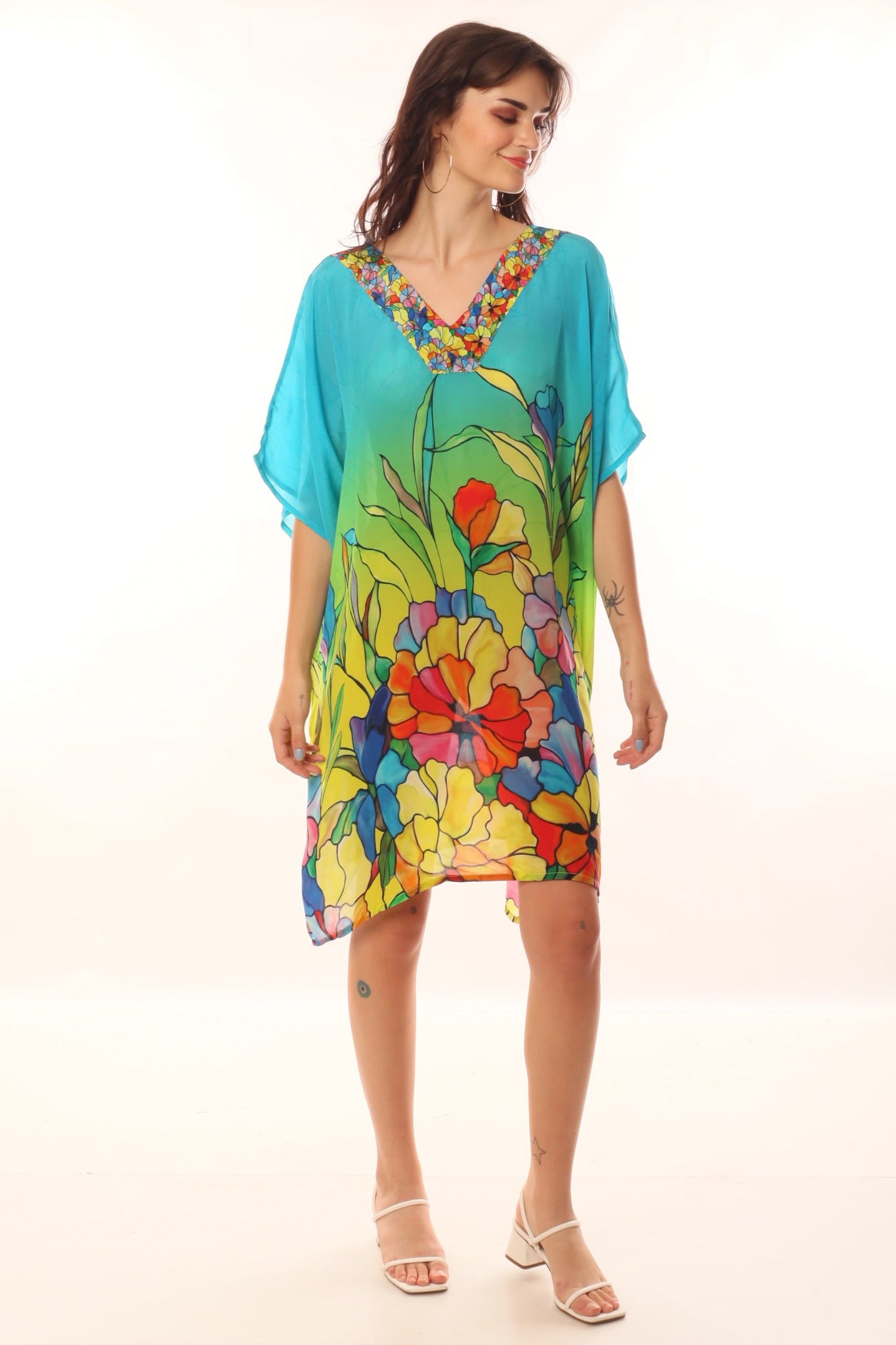 Floral Burst Kaftan Top - CHANGE!