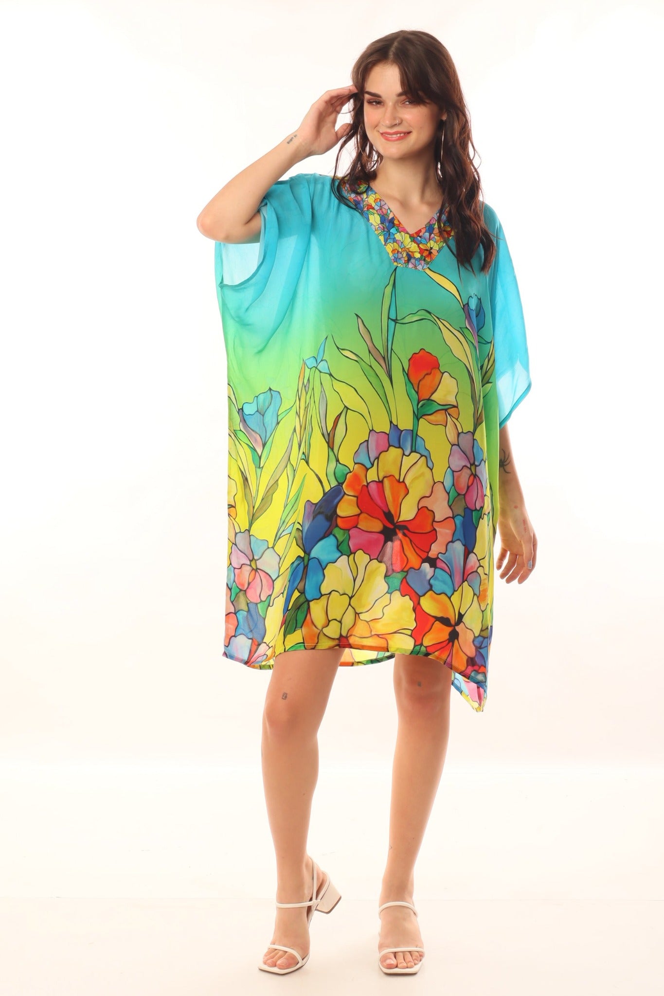 Floral Burst Kaftan Top - CHANGE!